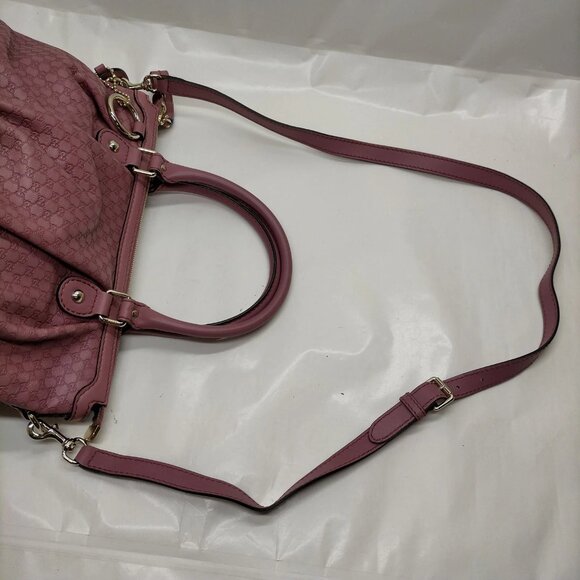 Authentic Gucci Pink Leather Hand Bag mon585-111325 - Picture 5 of 16